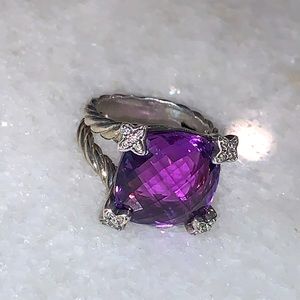 David Yurman Amethyst Ring with Diamonds